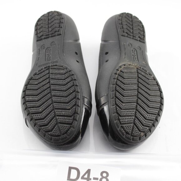 CROCS Womens Cap Toe Ballet Flat Size 5 Black Slip On Shoe Water Resistant Comfy - Picture 10 of 12